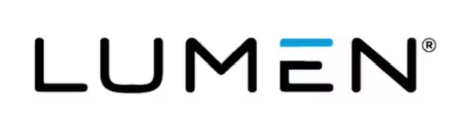 Close-up of a modern logo with stylized black and blue letters.